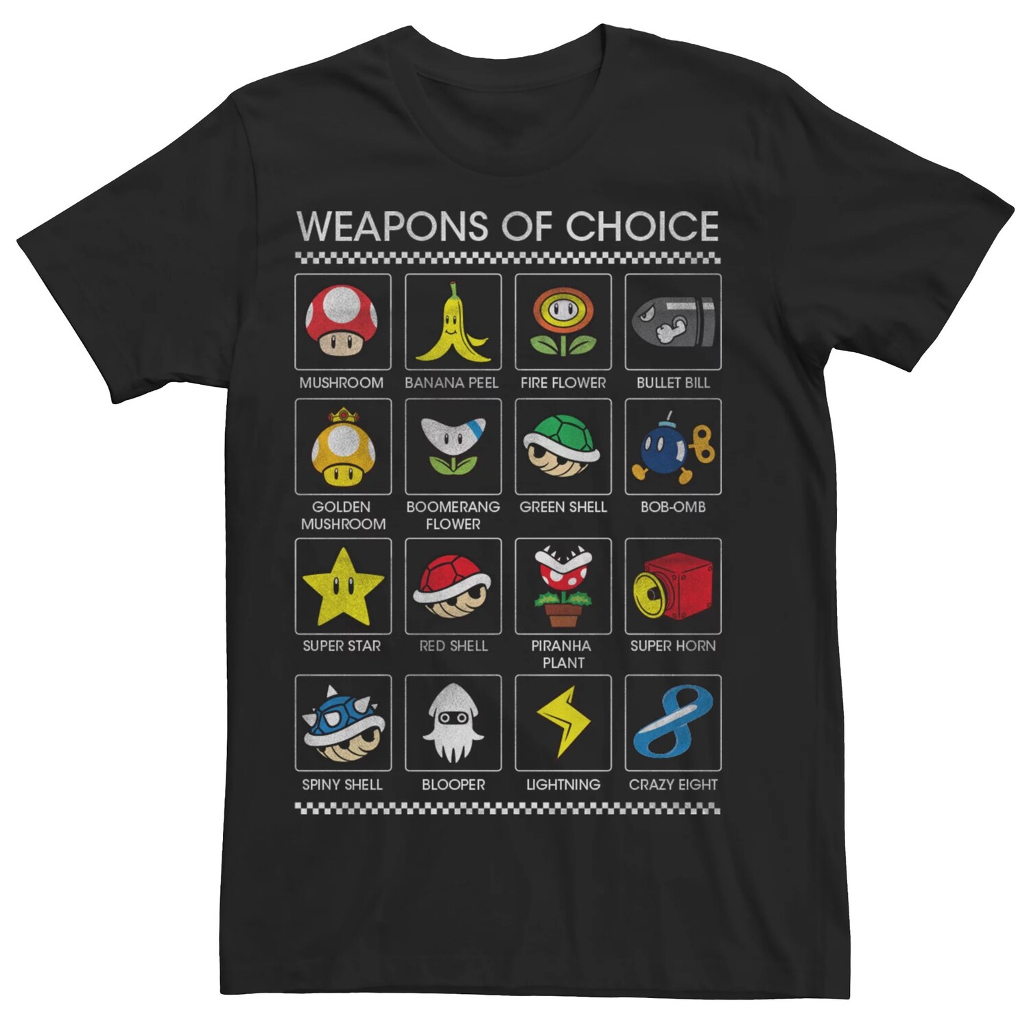 

Мужская футболка Mario Kart 8 Weapons Of Choice Licensed Character