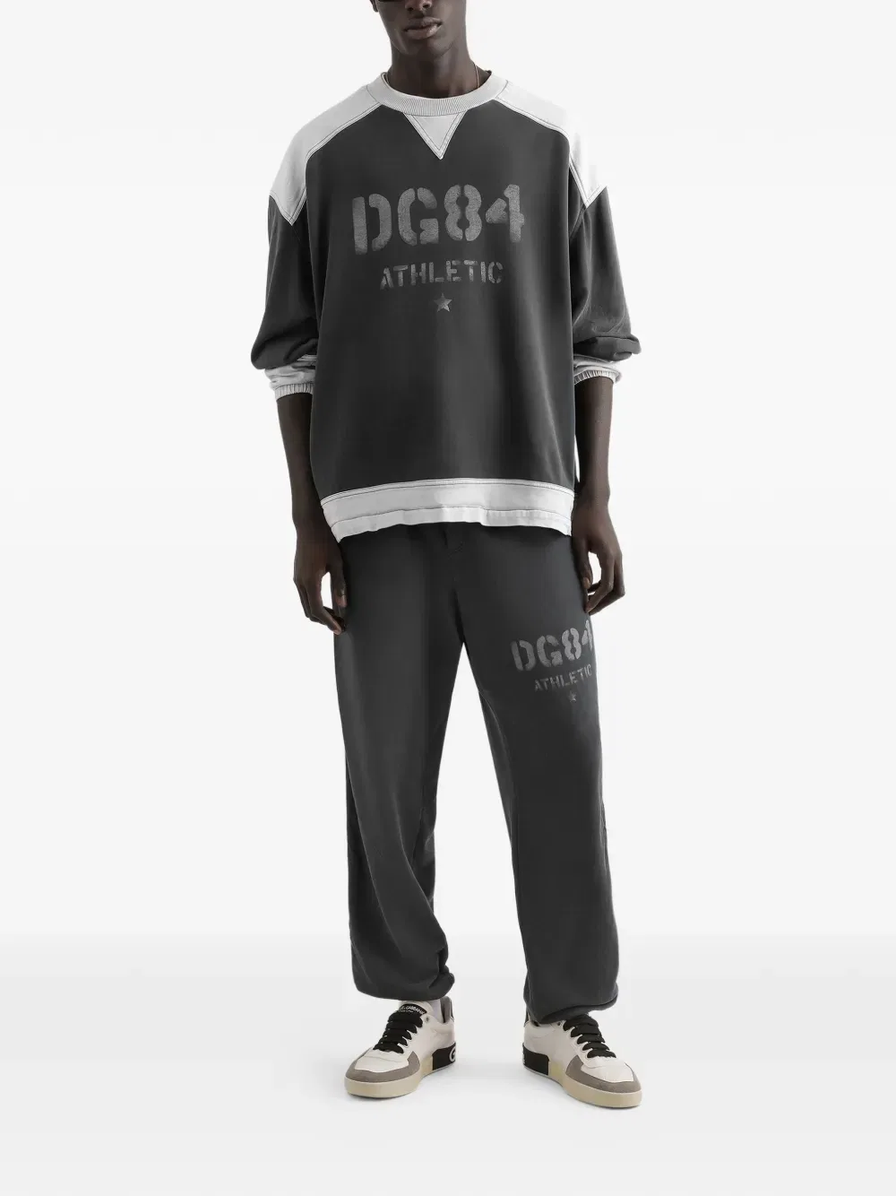 Спортивные брюки с графической боковой полосой Dolce & Gabbana, серый — фото 2