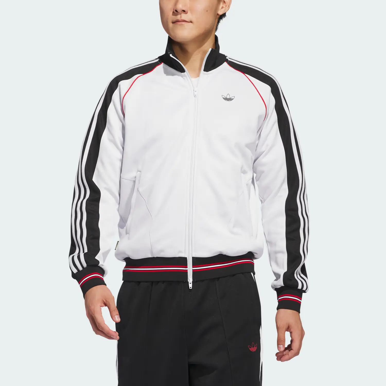 Куртка Tyshawn японская версия мужская Adidas Originals, белый/черный/красный — фото 4