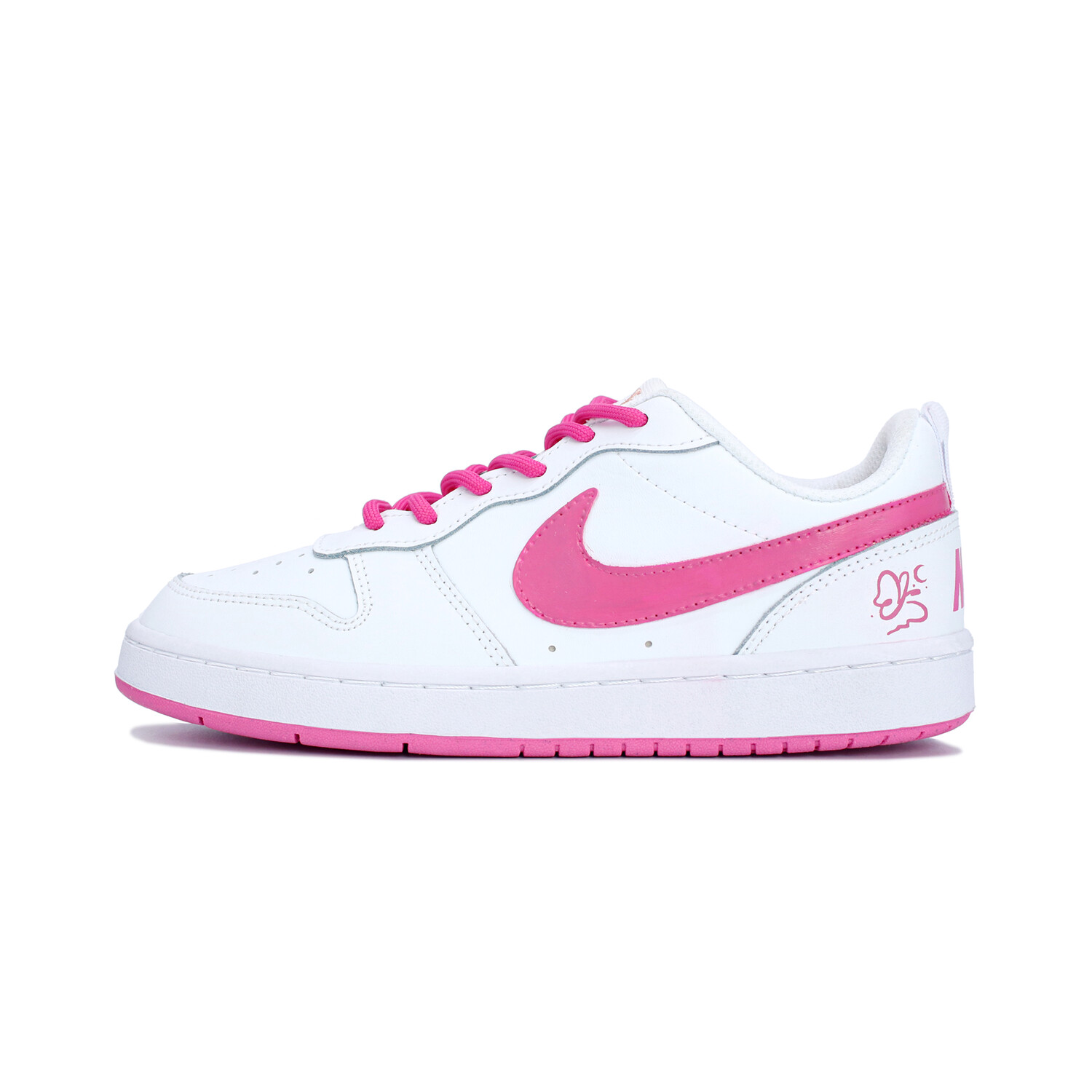 

Кроссовки Nike Court Borough Skateboarding Shoes Women's Low-top White/rose Pink, розовый