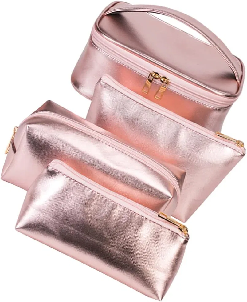 Набор косметичек из PU-кожи Beaupretty, 4 предмета, жемчужно-розовый
