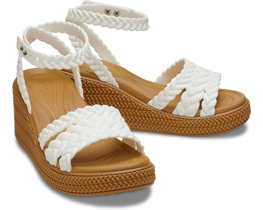 

Сандалии Crocs Brooklyn Ankle Strap Wedge Platform, цвет Chalk