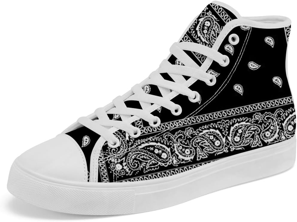 

Кеды Chebing Paisley высокие на шнуровке, повседневная обувь для женщин и мужчин, черный