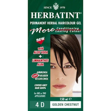 

Стойкая гель-краска для волос 4d Chestnut Gold - 150 мл Herbatint