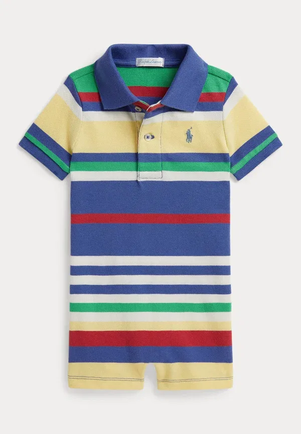 Ползунки-пижама Polo Ralph Lauren Striped Cotton Mesh Polo Shortall 0-2y, разноцветный