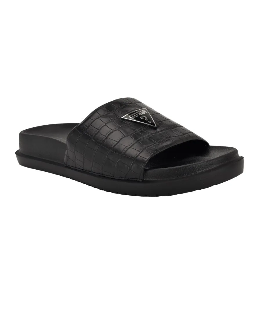 Мужские модные слипоны Vesper с логотипом бренда GUESS, черный croco