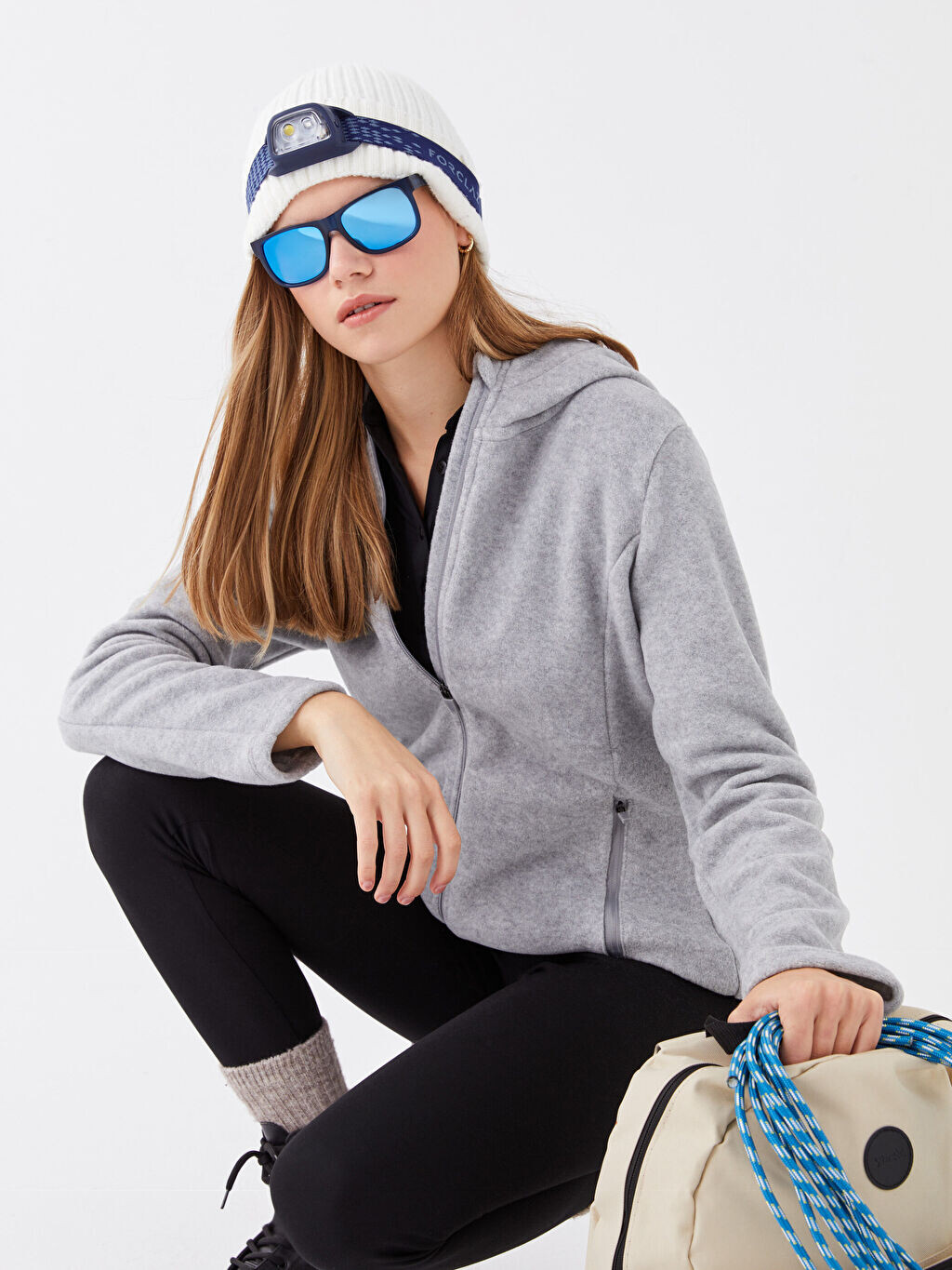 

Женский однотонный флисовый кардиган с длинными рукавами и капюшоном LCW OUTDOOR, Серый, Женский однотонный флисовый кардиган с длинными рукавами и капюшоном LCW OUTDOOR