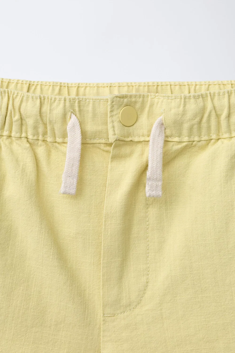 Хлопковые шорты-бермуды на резинке ZARA, Lime — фото 3