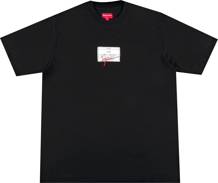 

Футболка Supreme Signature Label Short-Sleeve Top 'Black', черный