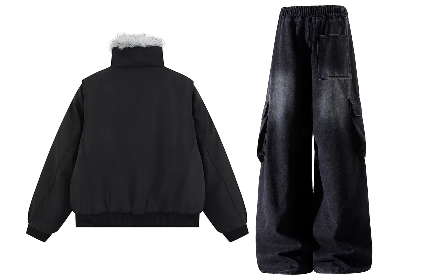 Детский комплект из куртки-пуховика и брюк с принтом Mountain Hawk, X1617, Army Green Mountain Hawk Puffer Jacket+Black Pants, Army Green/Black — фото 4