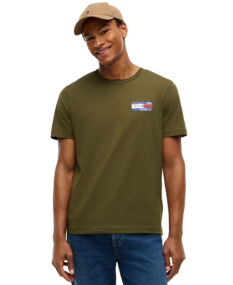 Футболка с графическим принтом Brand Love Back Flag Tommy Hilfiger, Huntsman Green — фото 2