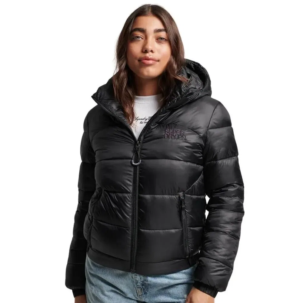 Женская утепленная куртка-бомбер Superdry Sports, Черный — фото 2