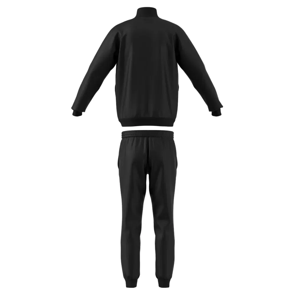 Мужской спортивный костюм из футера с принтом 3 Stripes Adidas, Black — фото 2