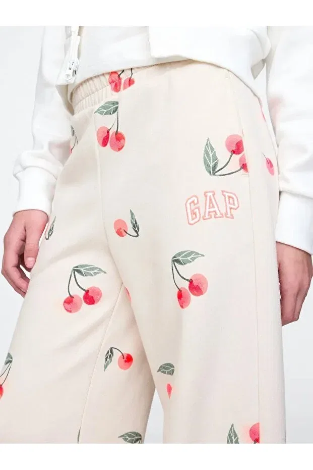 Детские спортивные штаны для девочек с принтом Wide Leg Pant Gap, Stone — фото 2