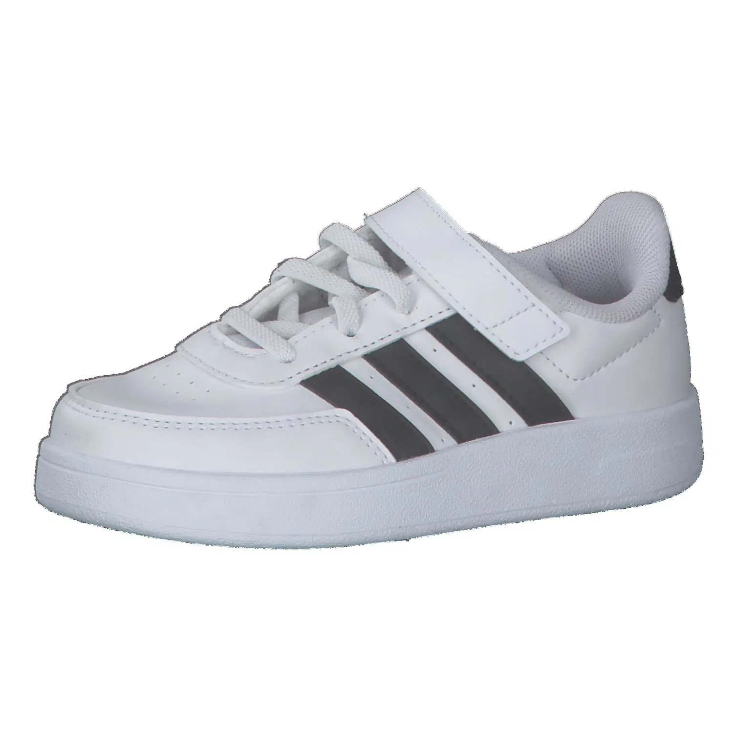 Детские кроссовки для мальчиков с принтом Breaknet Lifestyle Court Elastic Lace and Top Strap Shoes Adidas, Cloud White Core Black Core Black