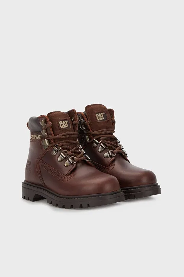 Детские ботинки для девочек на плоской подошве Caterpillar, Dark Brown Crazy Leather — фото 3