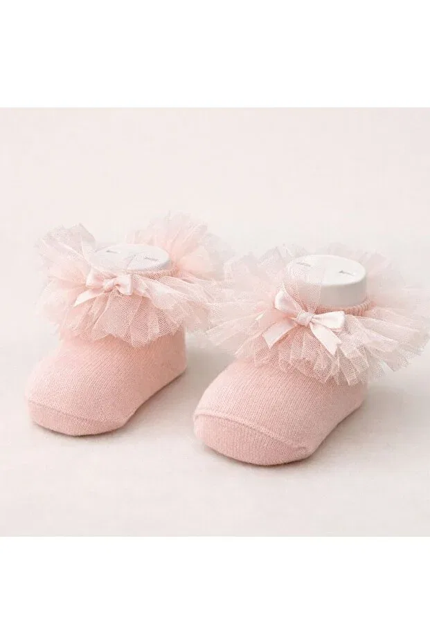 Детские носки для девочек с рваным дизайном Minimissbaby, Pink — фото 2