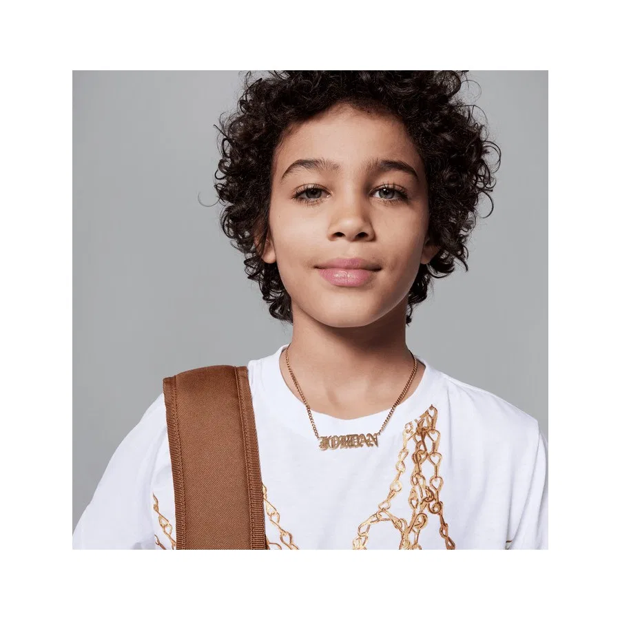 Детская футболка с принтом Jordan Jdb Mj Brand Jm Chain Ss Crew Nike, Черный — фото 3
