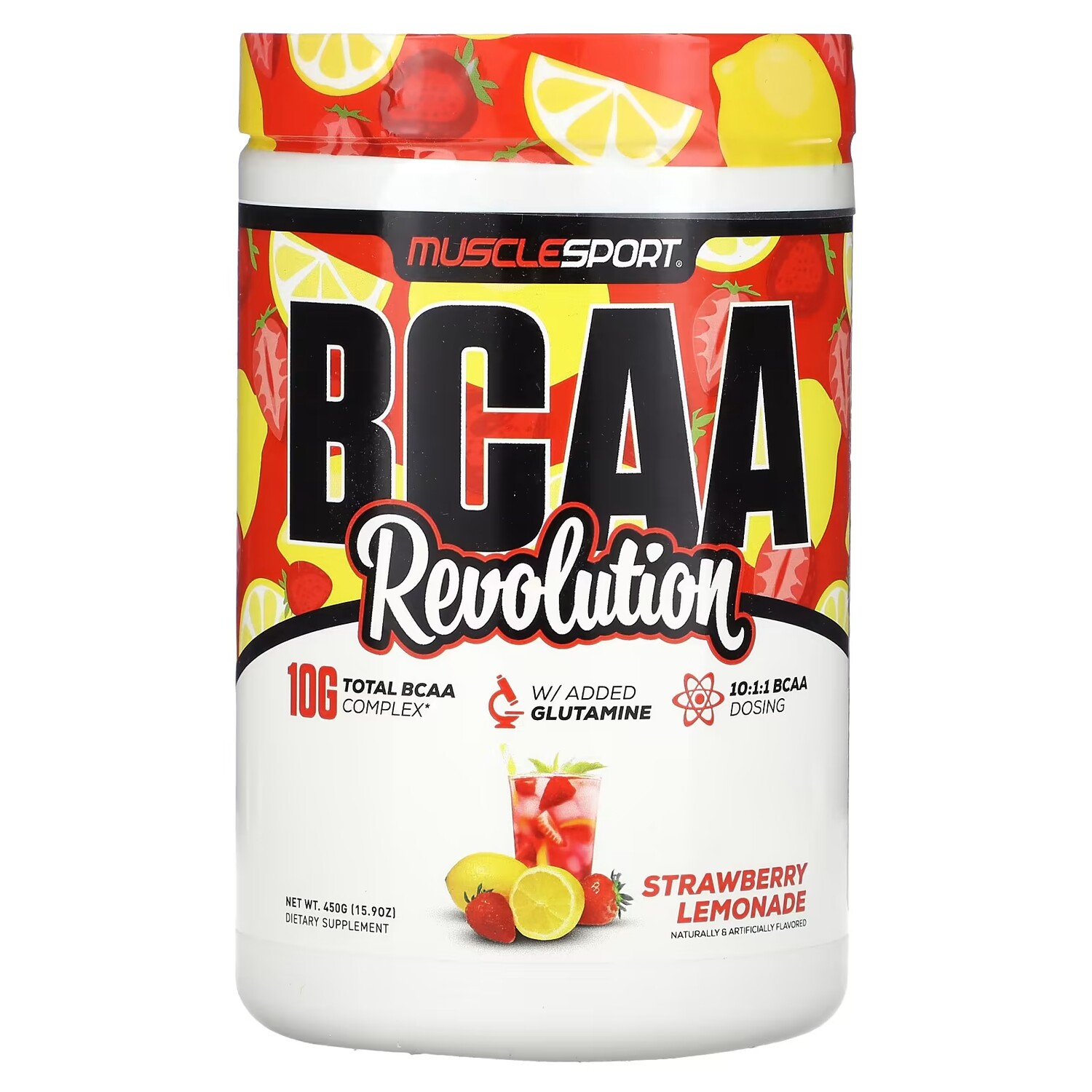 

Добавка MuscleSport BCAA Revolution клубничный лимонад, 450 г