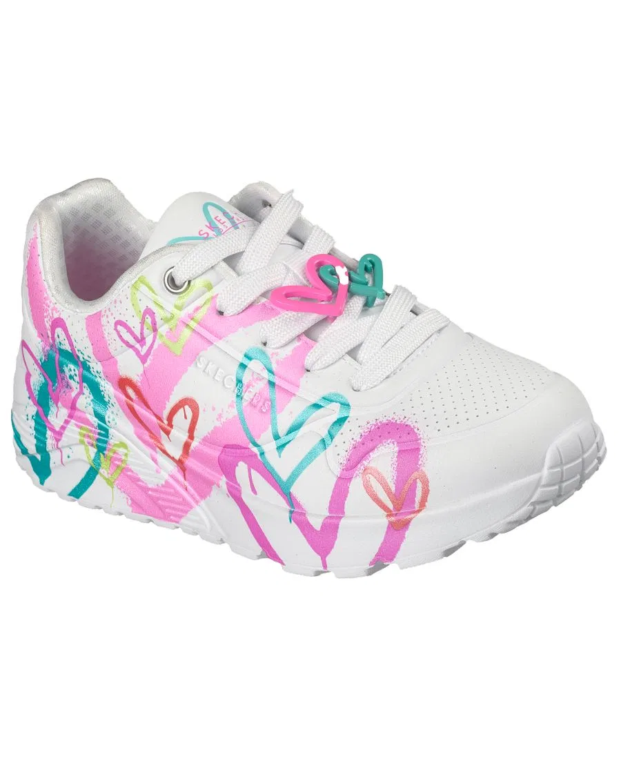 Кроссовки Uno Lite - Flutter Hearts Skechers, White Multi