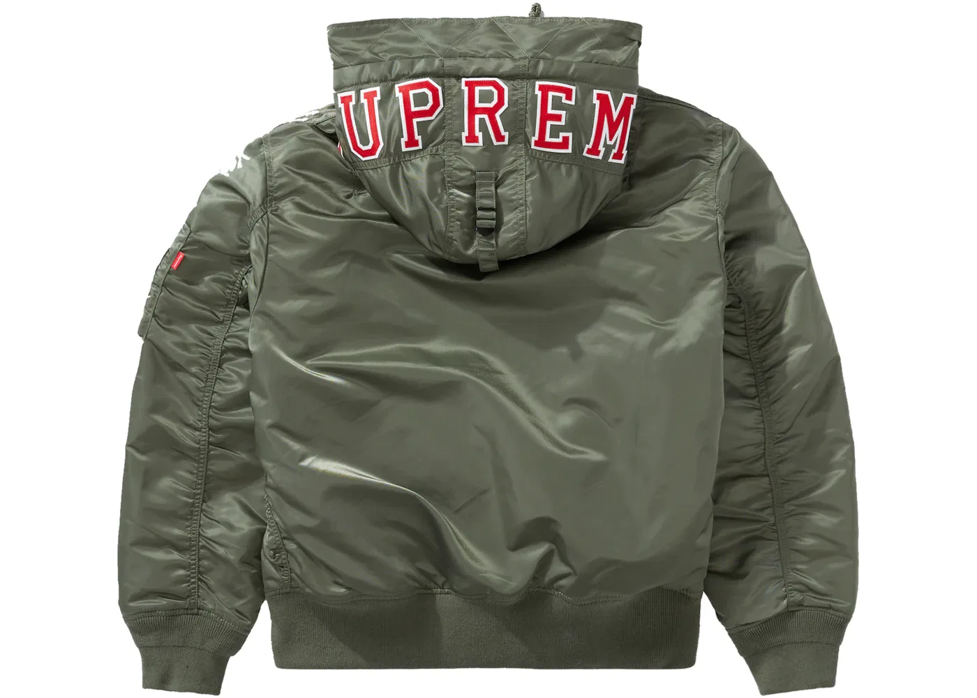 Мужская куртка-бомбер с капюшоном MA-1 Supreme, Olive — фото 3