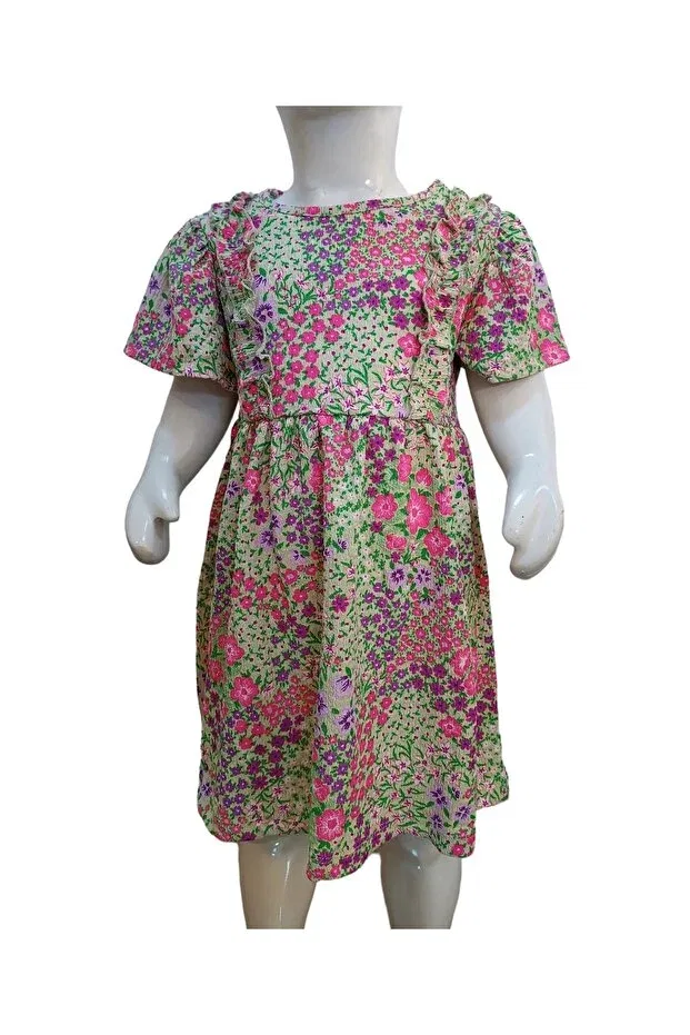 Детское платье для девочек с принтом 2516 Floral Girl's Dress Kübra Tekstil, Geblümt — фото 3