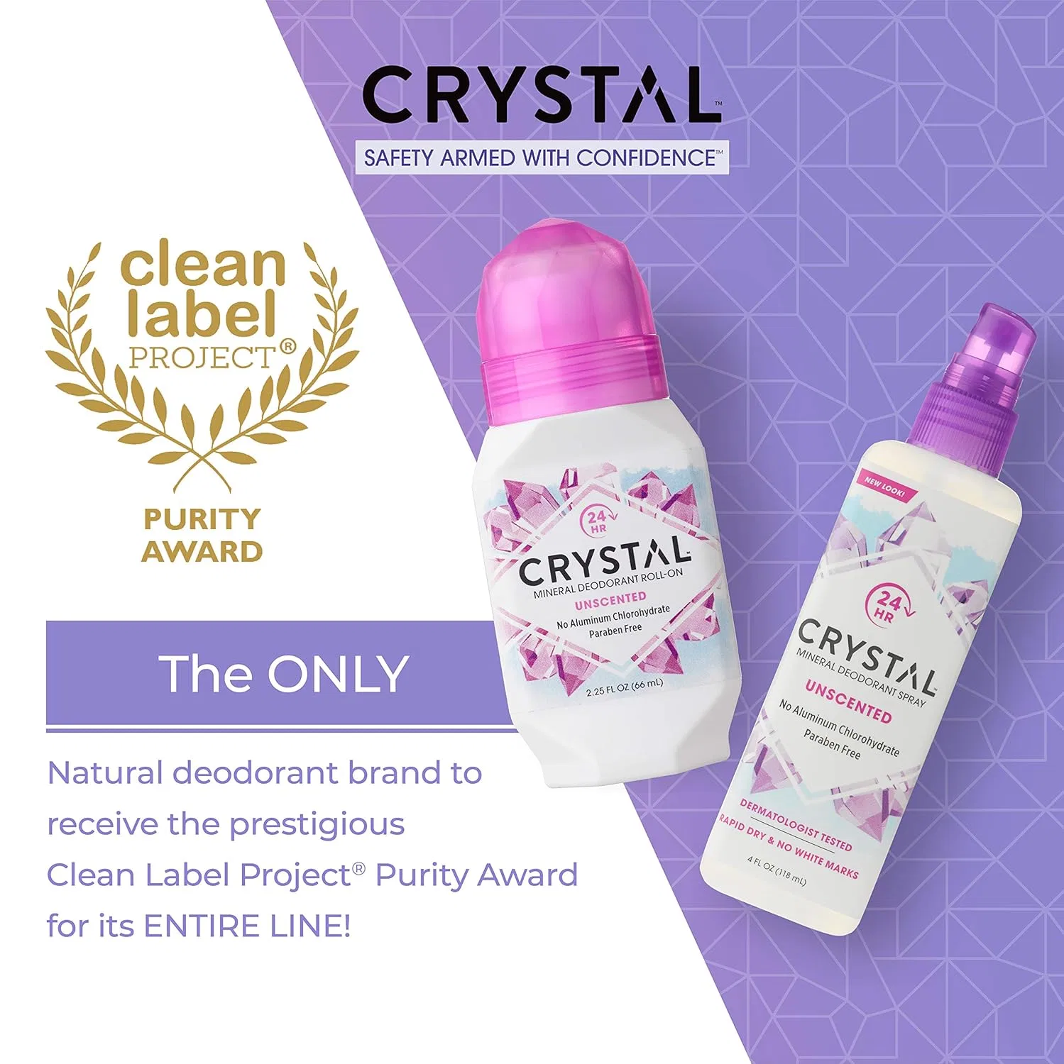 Минеральный дезодорант-ролик Crystal без запаха (3 x 64 мл) Crystal Essence — фото 3