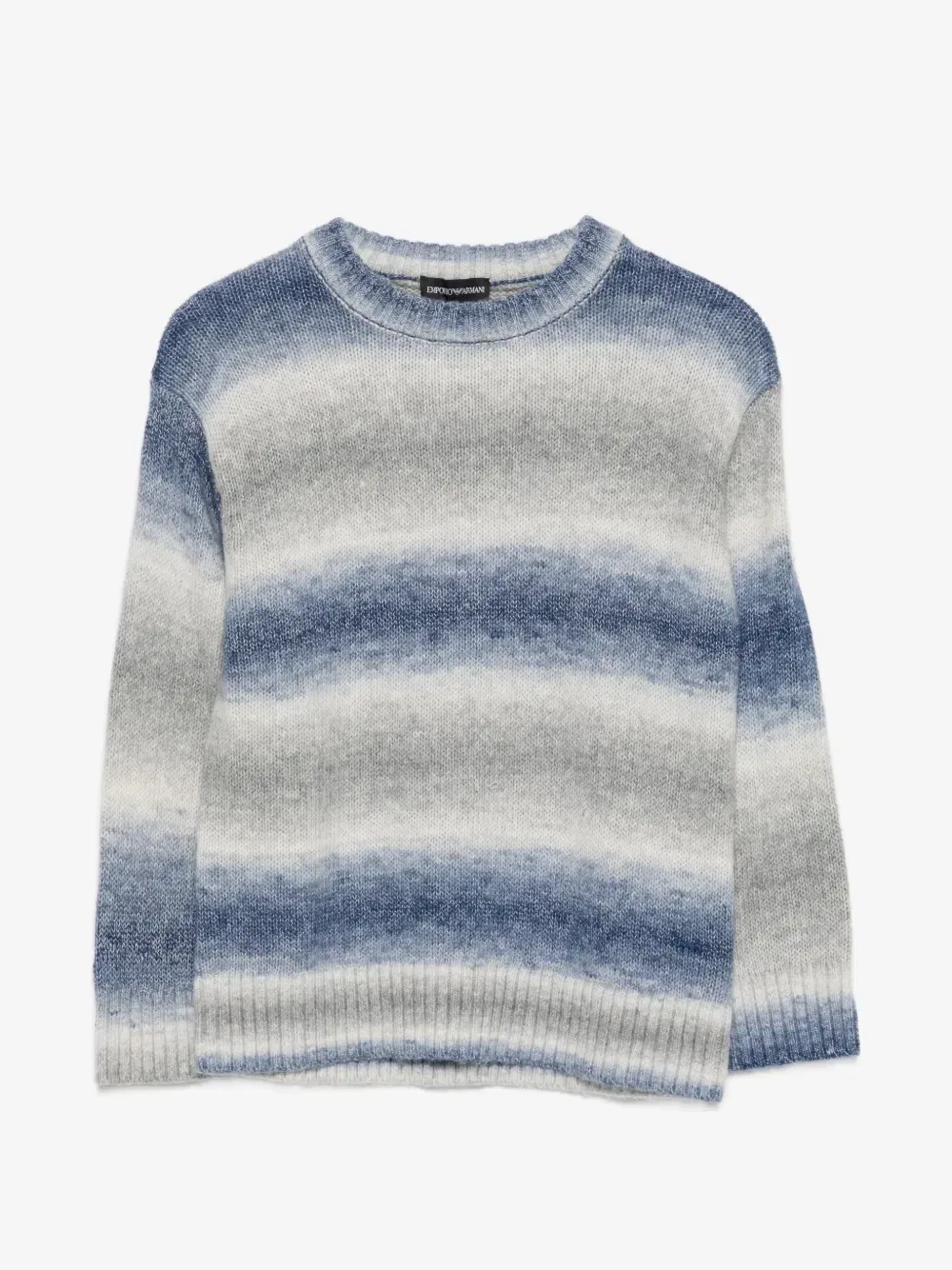 Полосатый свитер с эффектом омбре Emporio Armani Kids, серый
