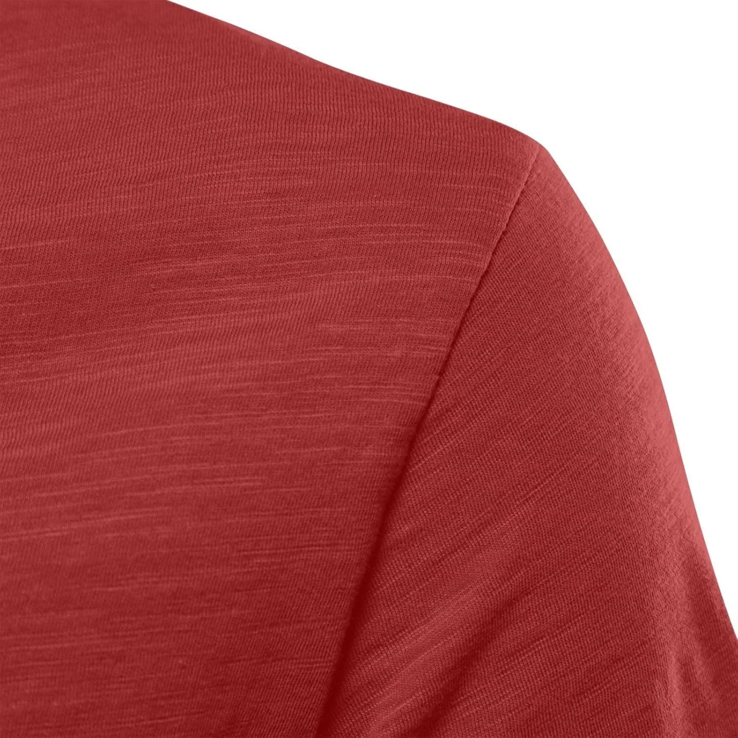 Мужская футболка с V-образным вырезом хлопковая, Red — фото 4