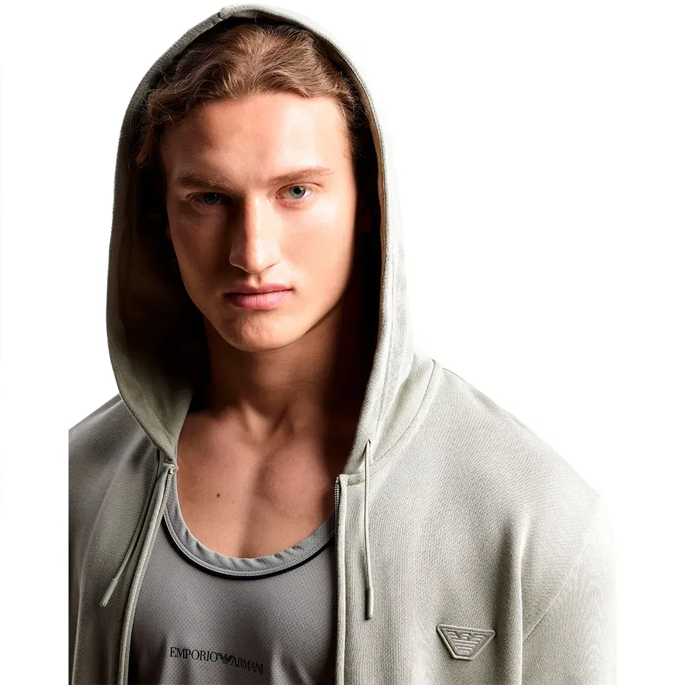 Худи на молнии Emporio Armani, бежевый — фото 4
