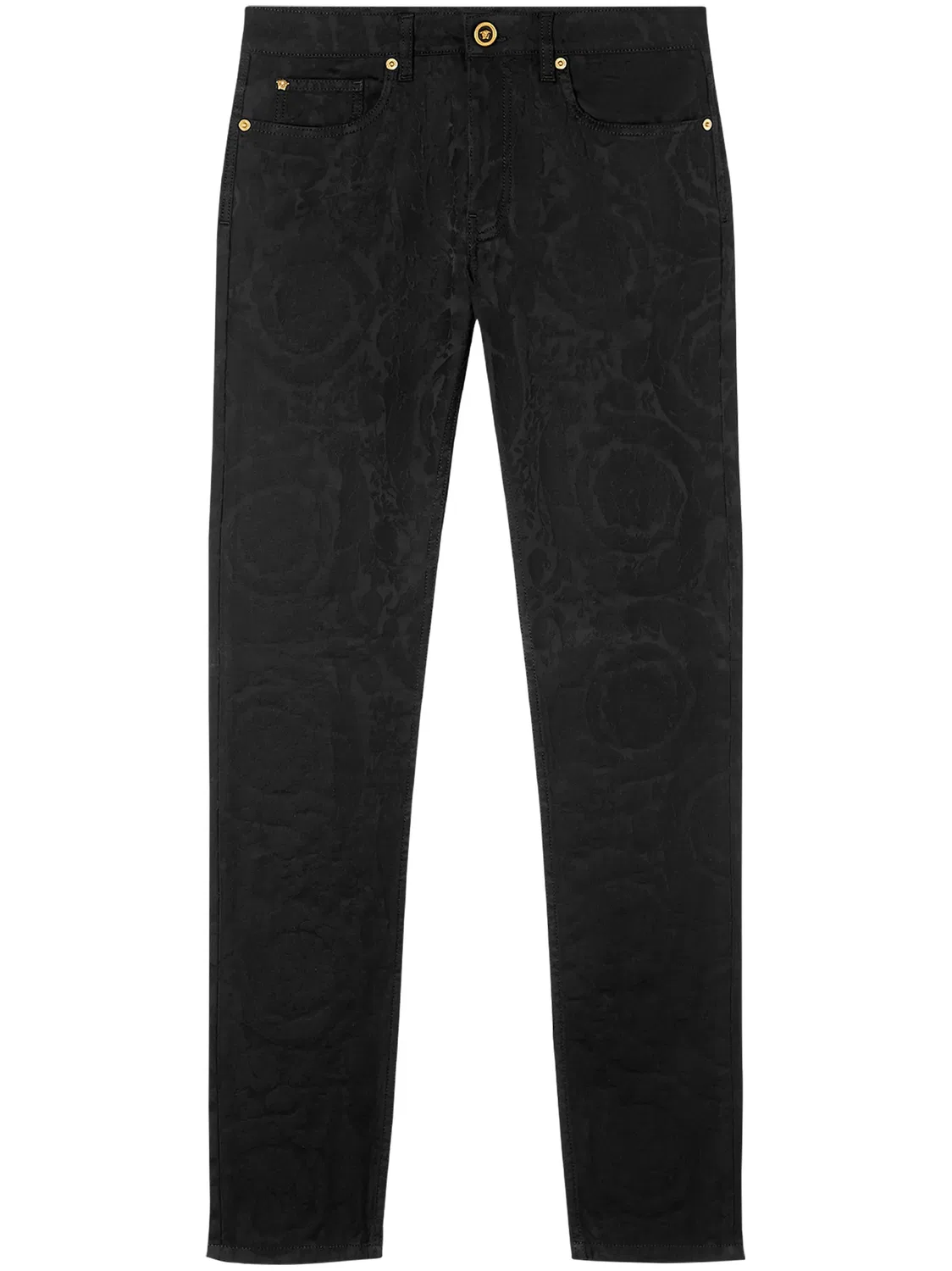 Узкие джинсы с застежкой Versace, черный