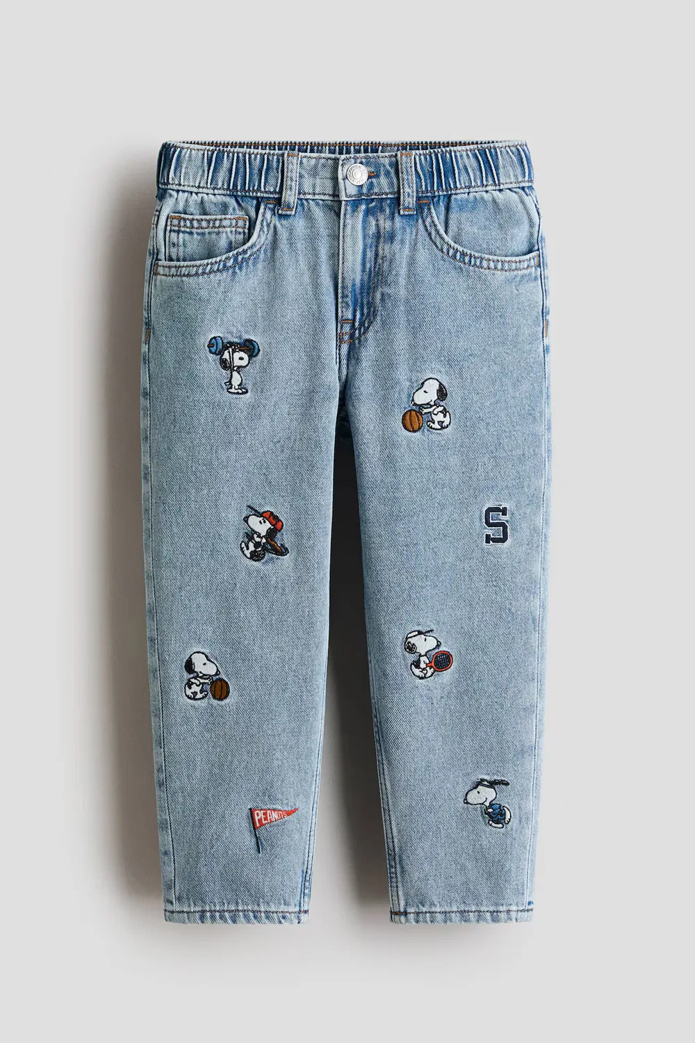 Джинсы с принтом, стандартного кроя H&M, Blau/Snoopy