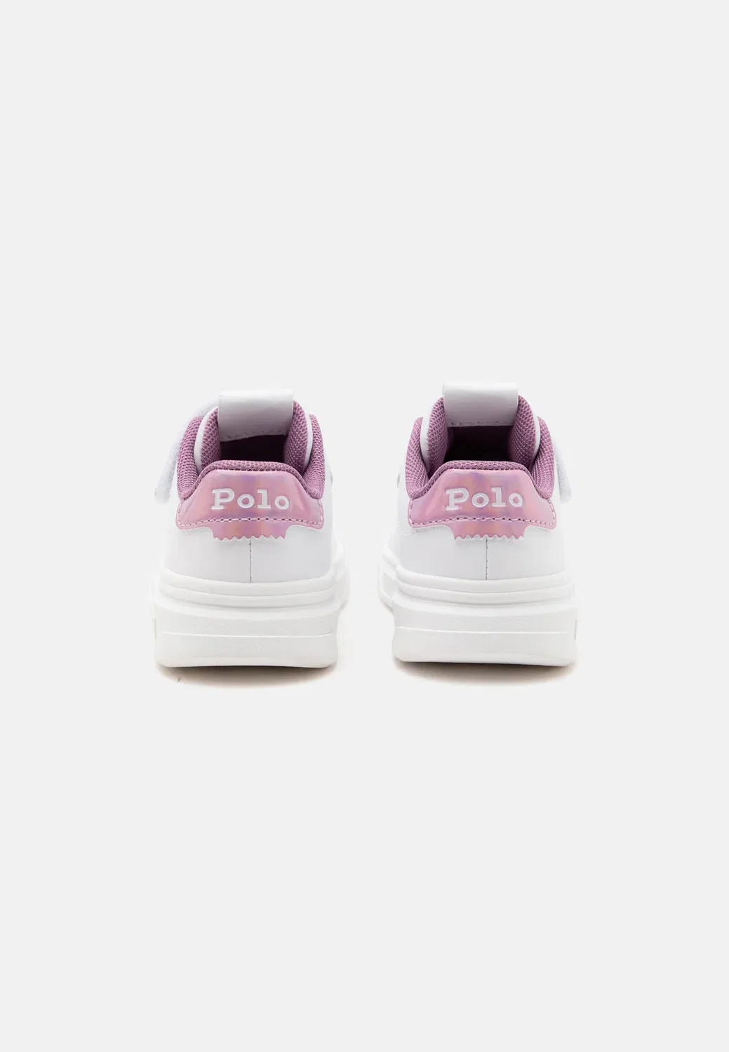 Детские суперкроссовки Heritage Court для малышей Polo Ralph Lauren, White/Pink Orchid Metallic/Pink Orchid — фото 3