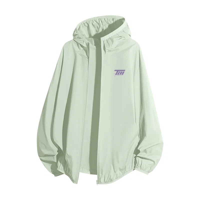 Детское солнцезащитное пальто с капюшоном Tonlion, Цвет Mountain Outdoor Sun Protection Clothing Bean Green (Ta Tang Lion Purple Chest Label)