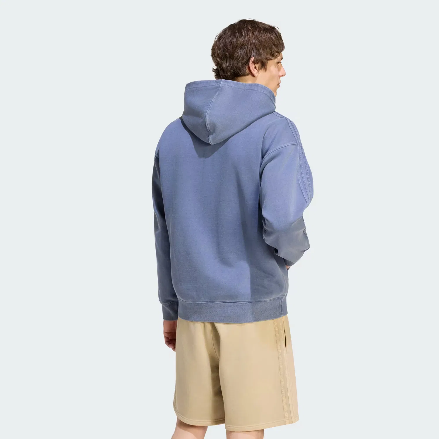 Мужское худи на молнии свободного кроя Trefoil Essentials Washed Full Zip Loose, Adidas Originals, темно-синий — фото 2