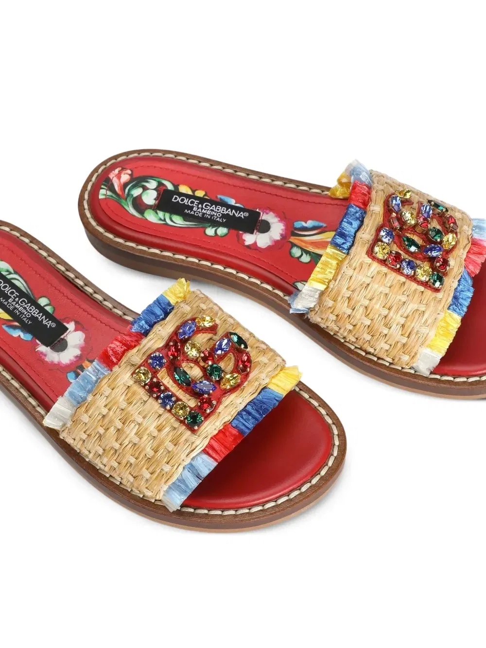 Сандалии с бахромой Dolce & Gabbana Kids, бежевый — фото 4