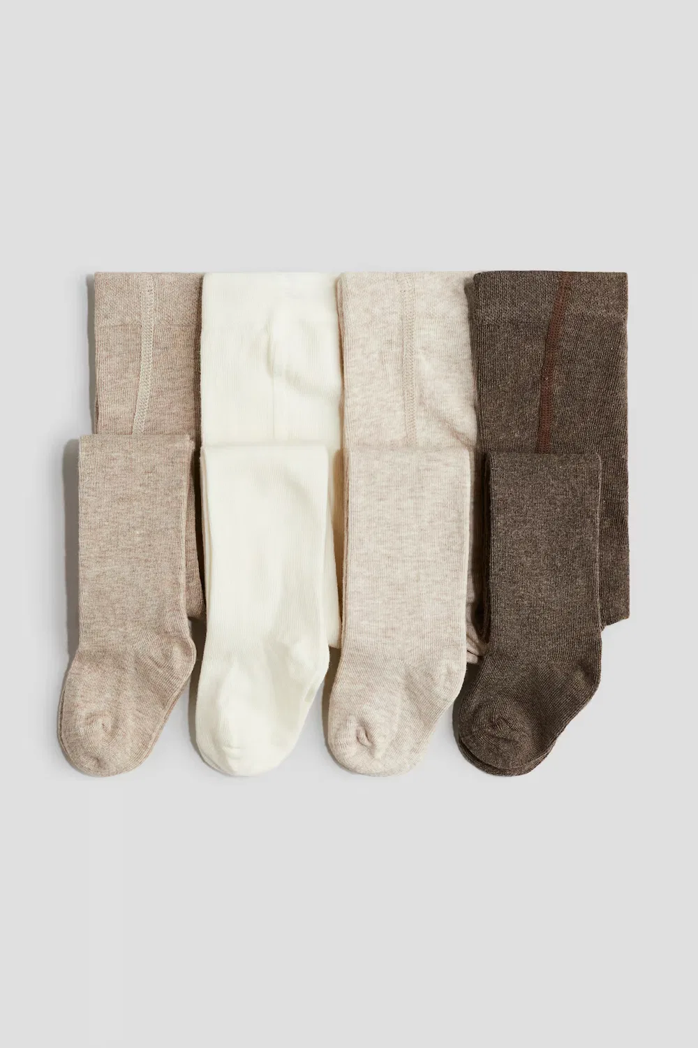 Набор из 4 тонких вязаных колготок H&M, Beige/Braun