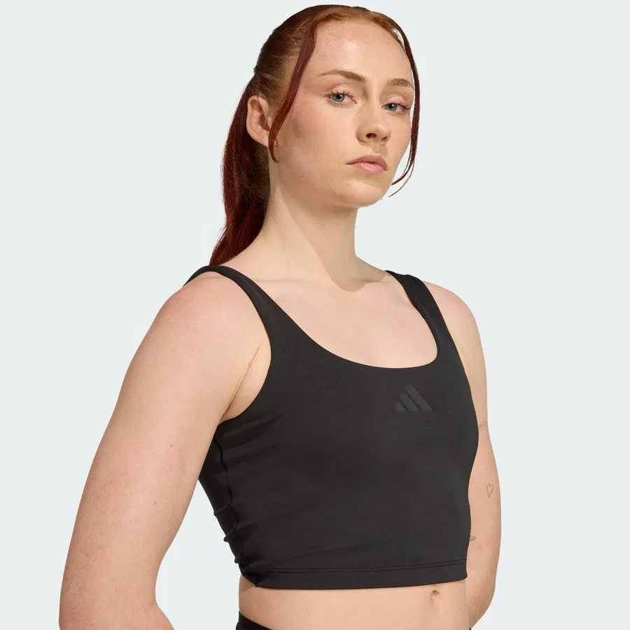 Спортивный топ-бра с поддержкой Power Light Support Bra Tank adidas, Черный — фото 4