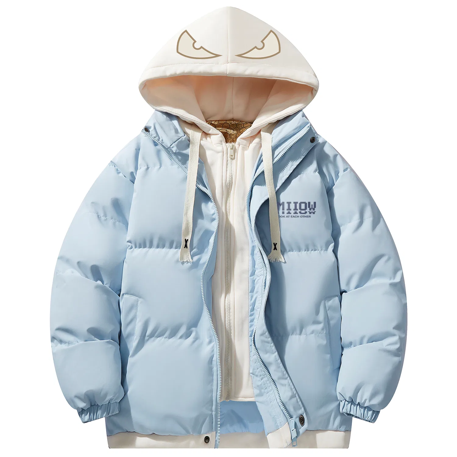 Детский утепленный пуховик с капюшоном Puffer Jackets Unisex MIIOW, BM06 Sky Blue — фото 4