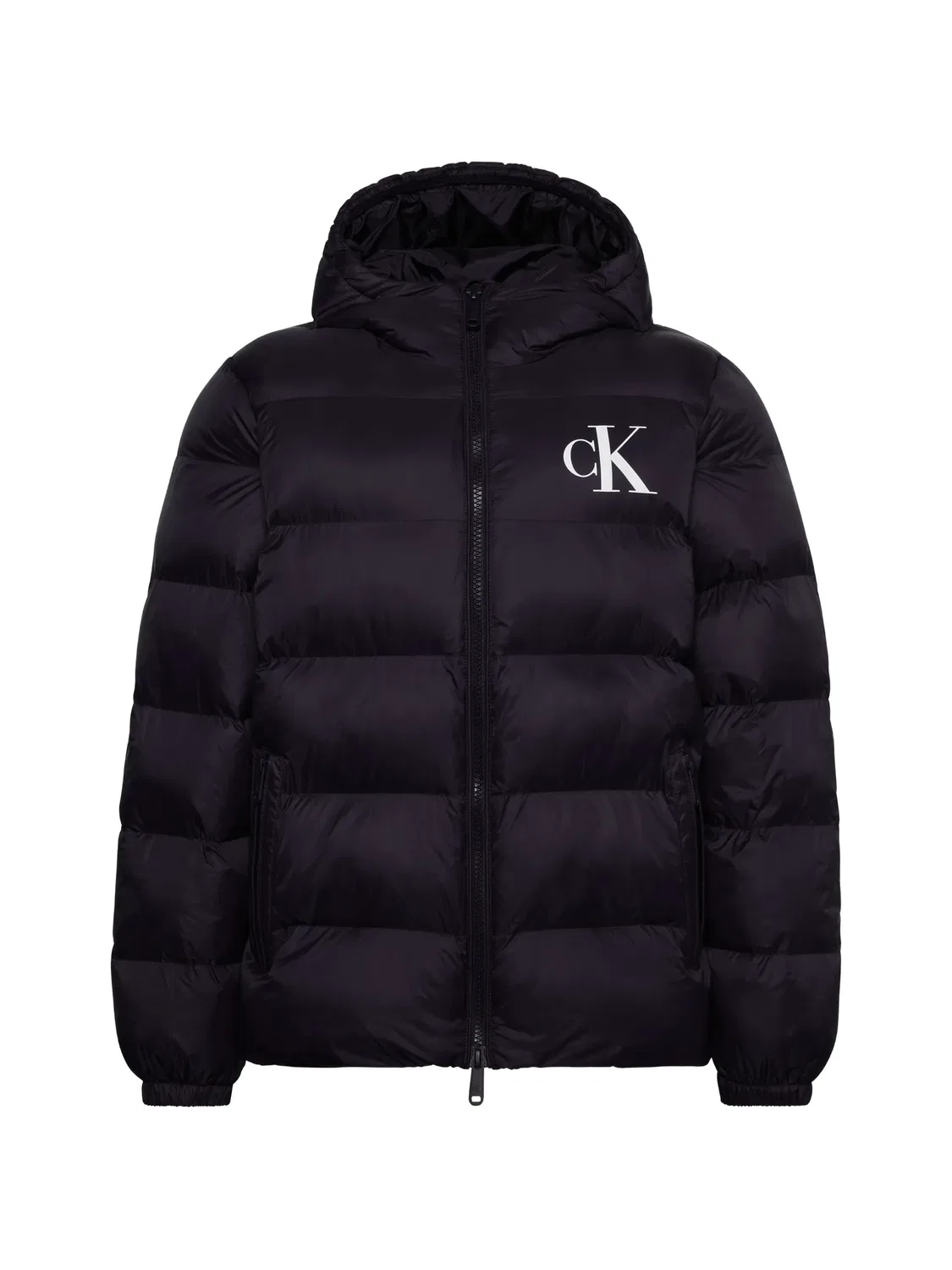 Стеганая куртка с капюшоном и логотипом Calvin Klein, синий