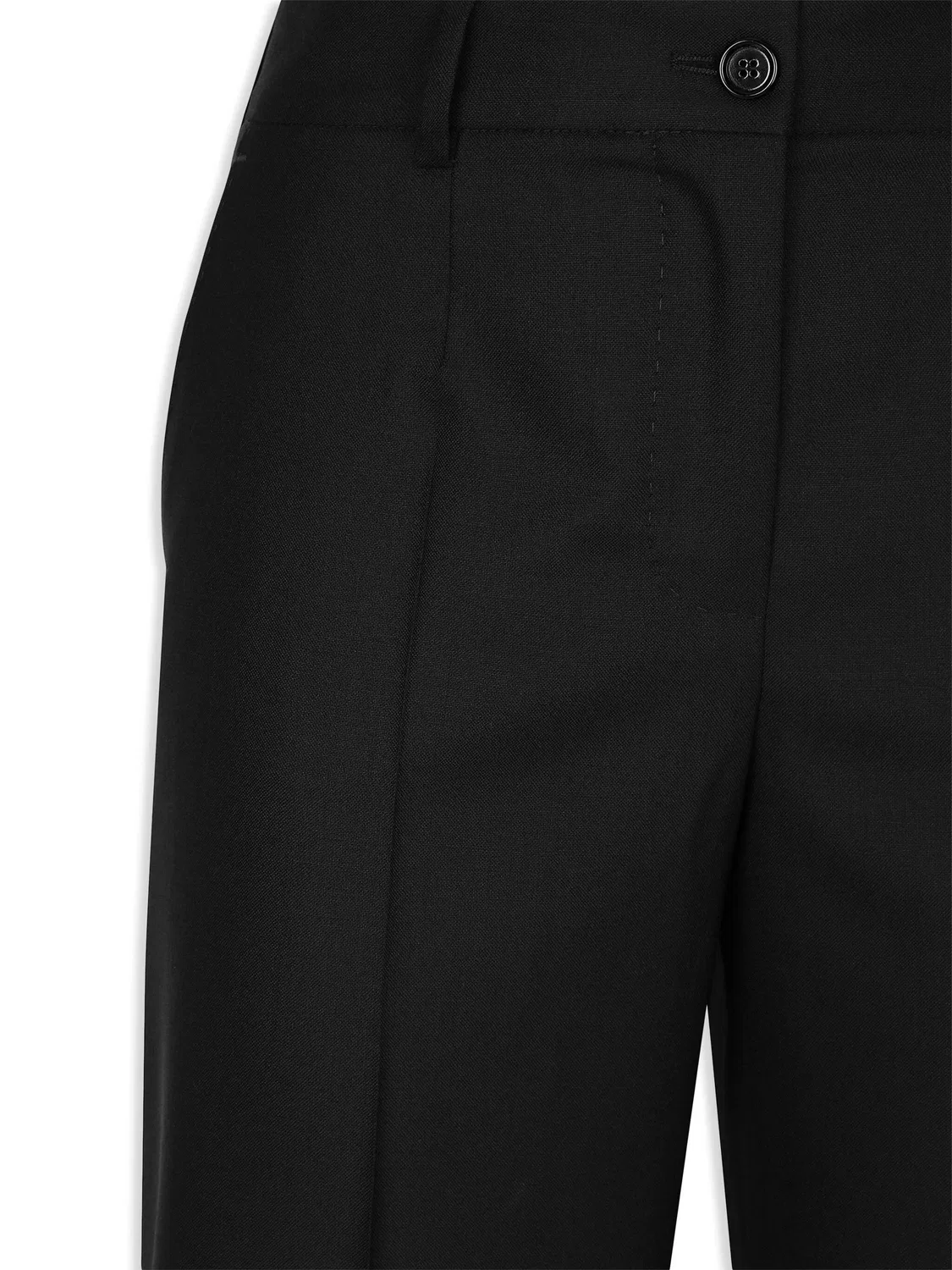 Штаны из чистой шерсти с расклешенным кроем Dolce & Gabbana, черный — фото 3