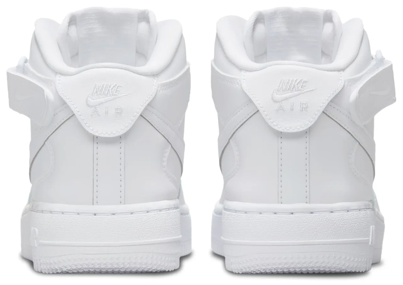 Кроссовки для мальчиков Air Force 1 Mid EasyOn SE Nike, цвет White/White/White — фото 3