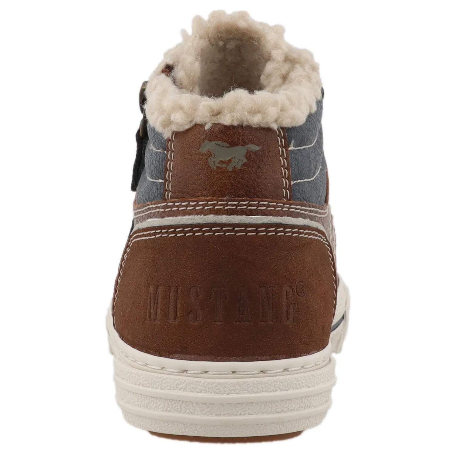 Детские высокие кроссовки-ботинки с контрастными элементами Mustang Shoes, Brown — фото 2