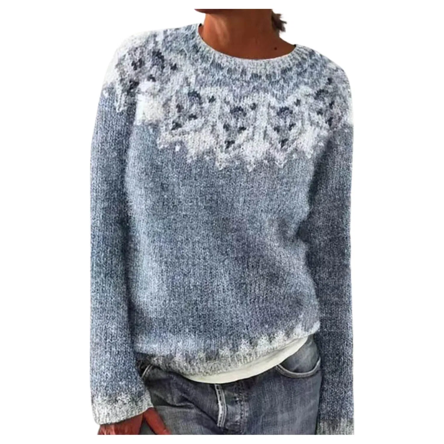 Женский свободный свитер с длинным рукавом Christmas Jumper, Azure