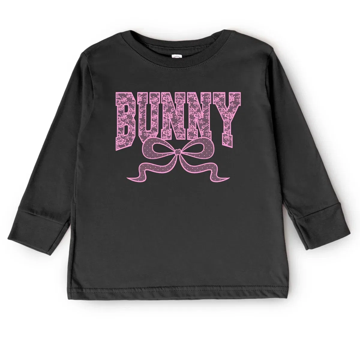 Детское платье-футболка с длинным рукавом Bunny Pink Lace The Juniper Shop, Pink