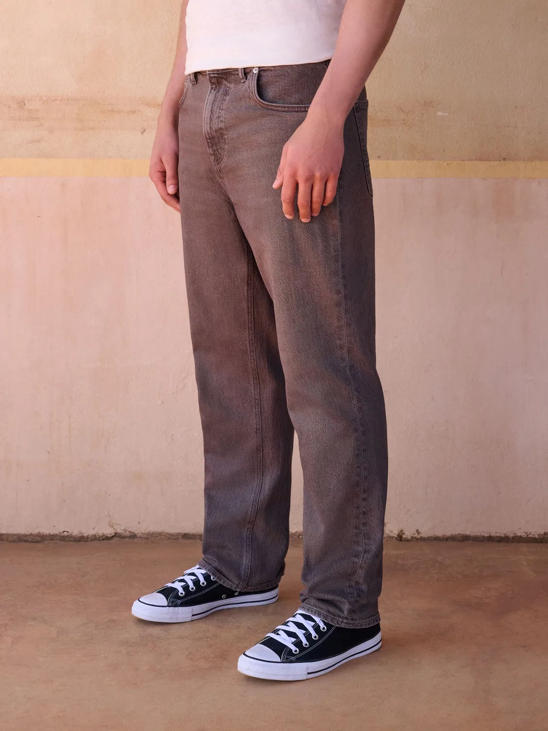 Джинсы прямого кроя Vintage Wash, Rust Brown Next
