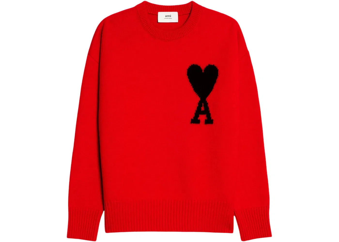Унисекс джемпер с круглым вырезом Ami de Coeur Ami Paris, Red/Black