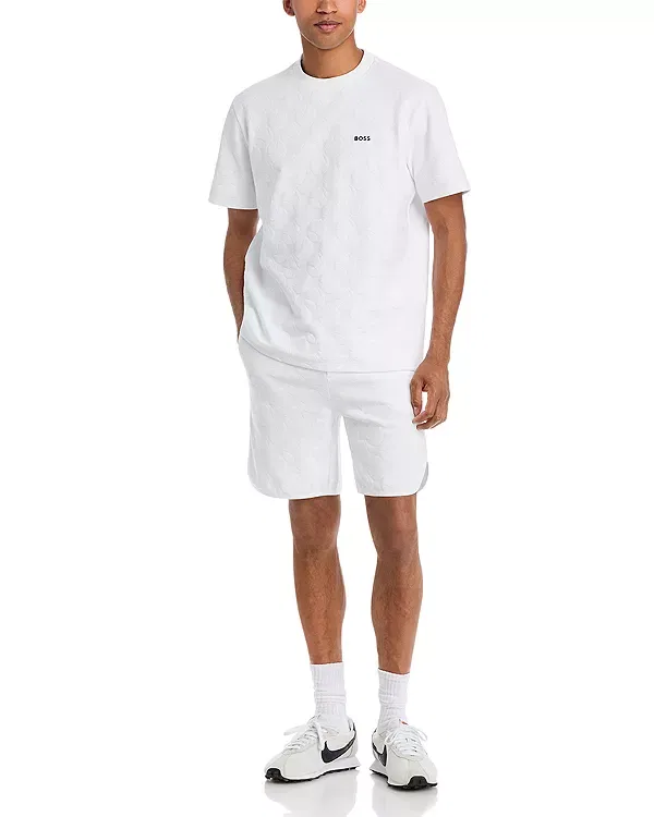 Мужская футболка с принтом Tennis Member Ball Pattern Logo Boss, белый — фото 2