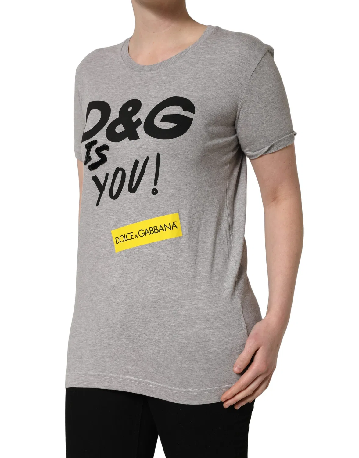 Женская футболка с принтом логотипа D&G Is You! Dolce & Gabbana, Gray — фото 4