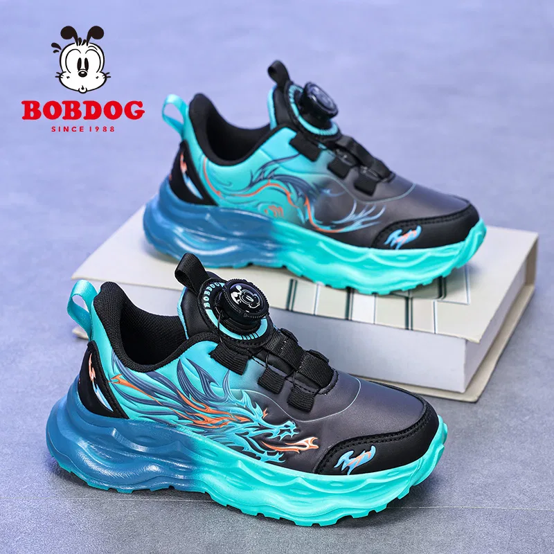 Детские кроссовки с верхом из кожи Charizard BOBDOG, Black — фото 4